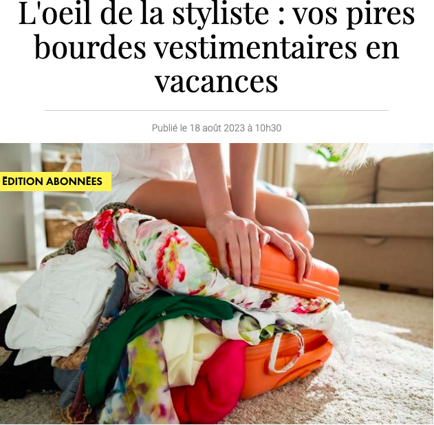 Bourdes vestimentaires vacances