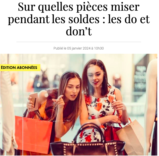 Sur quelles pièces miser pendant les soldes