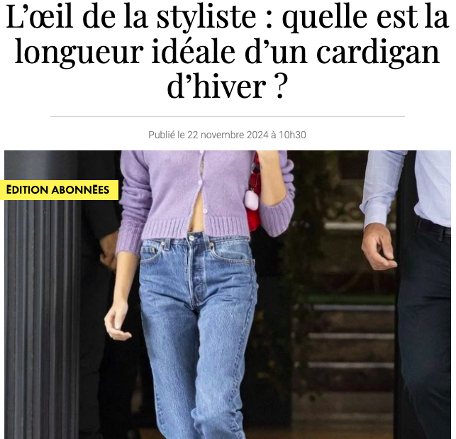 longueur idéale cardigan